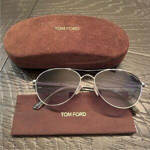 Tom Ford Silver Sunglasses with Brown Accessories